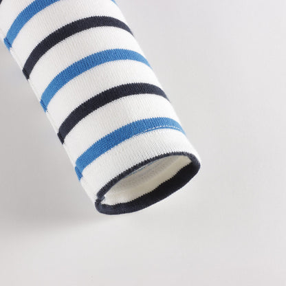 男婴蓝色条纹棉T恤