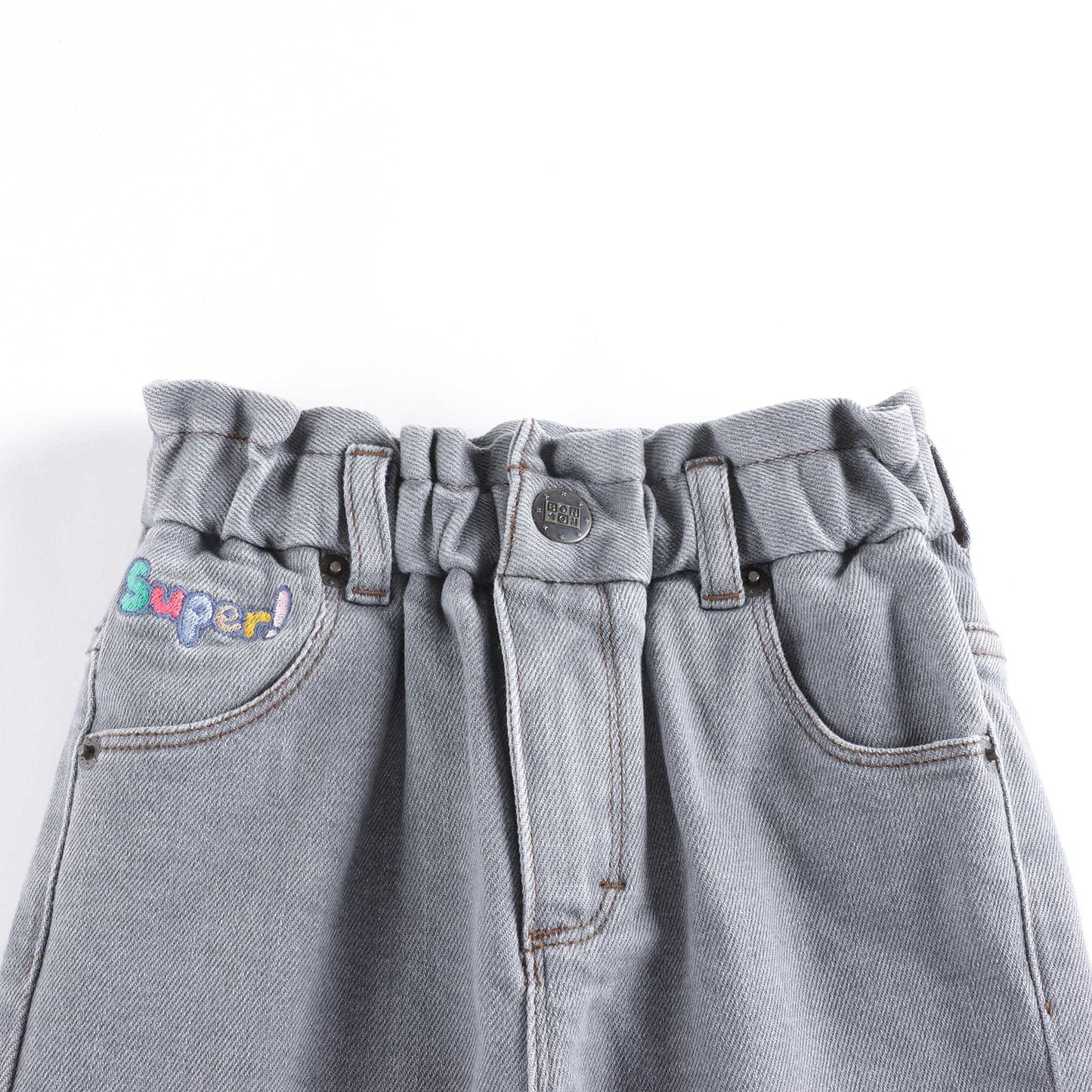 女童浅蓝色牛仔长裤