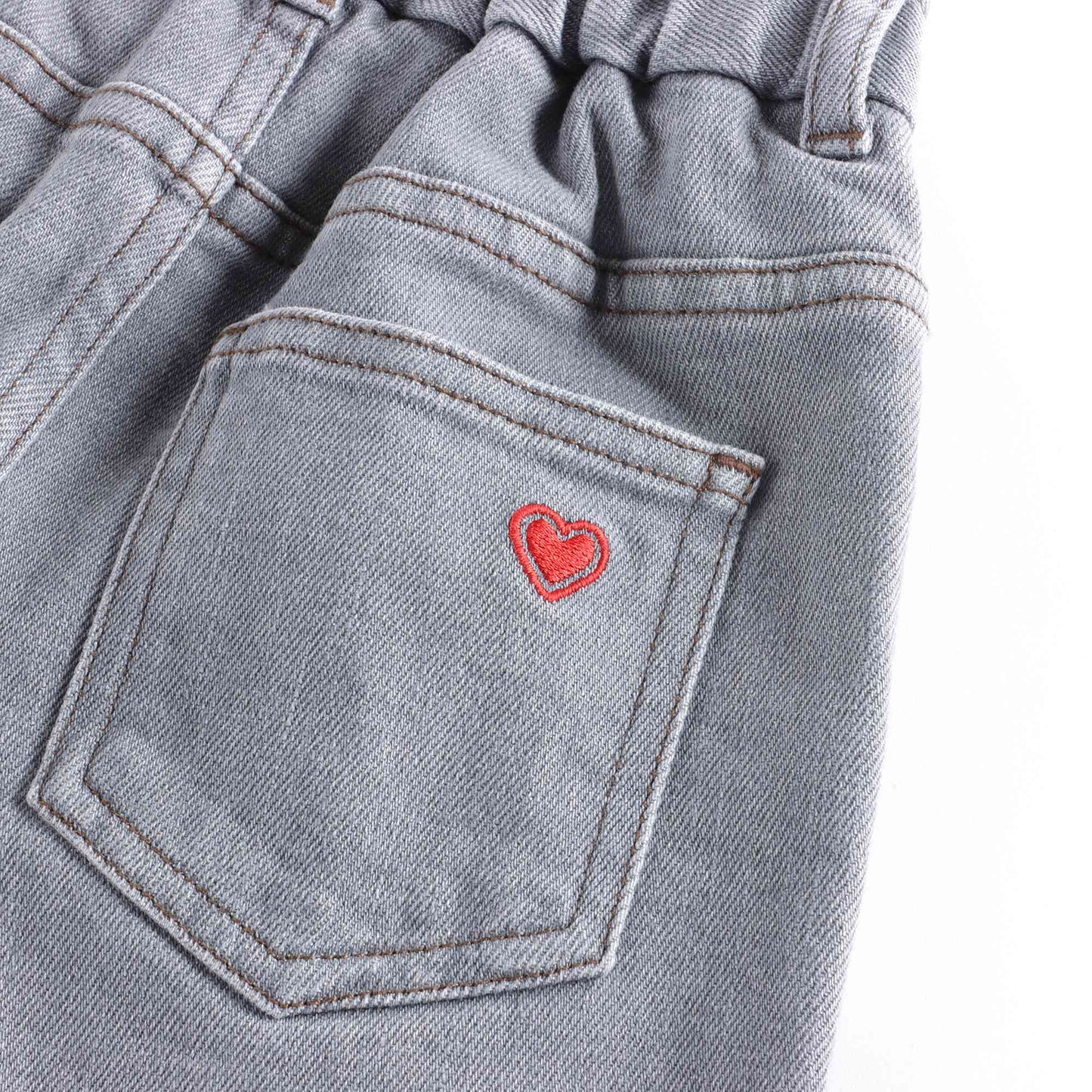 女童浅蓝色牛仔长裤