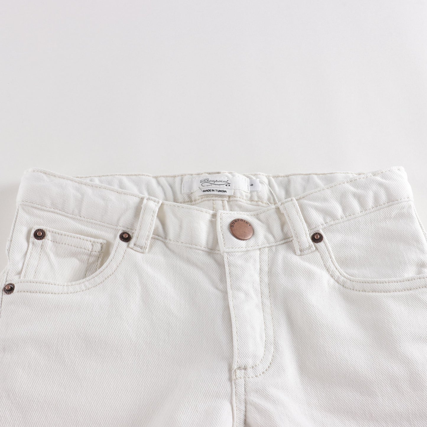 男童白色棉长裤