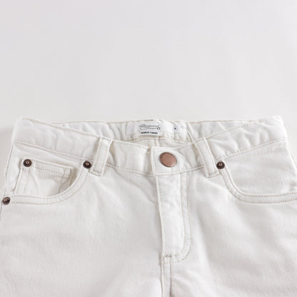 男童白色棉长裤