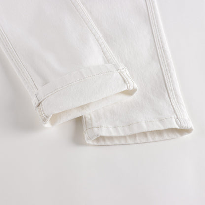 男童白色棉长裤