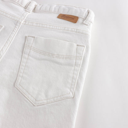 男童白色棉长裤