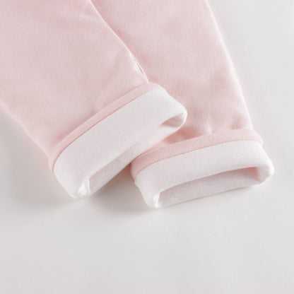 女婴粉色棉长裤