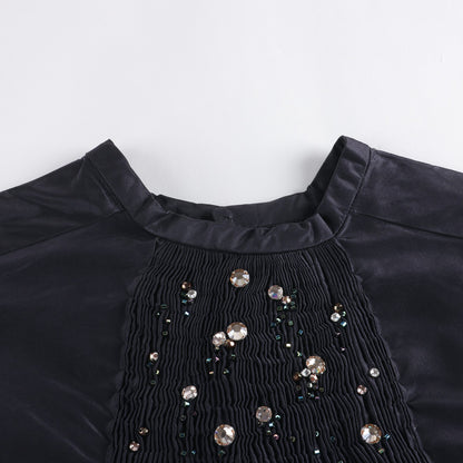 女童黑色真丝连衣裙