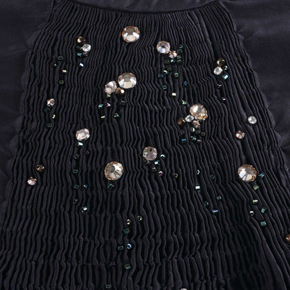 女童黑色真丝连衣裙