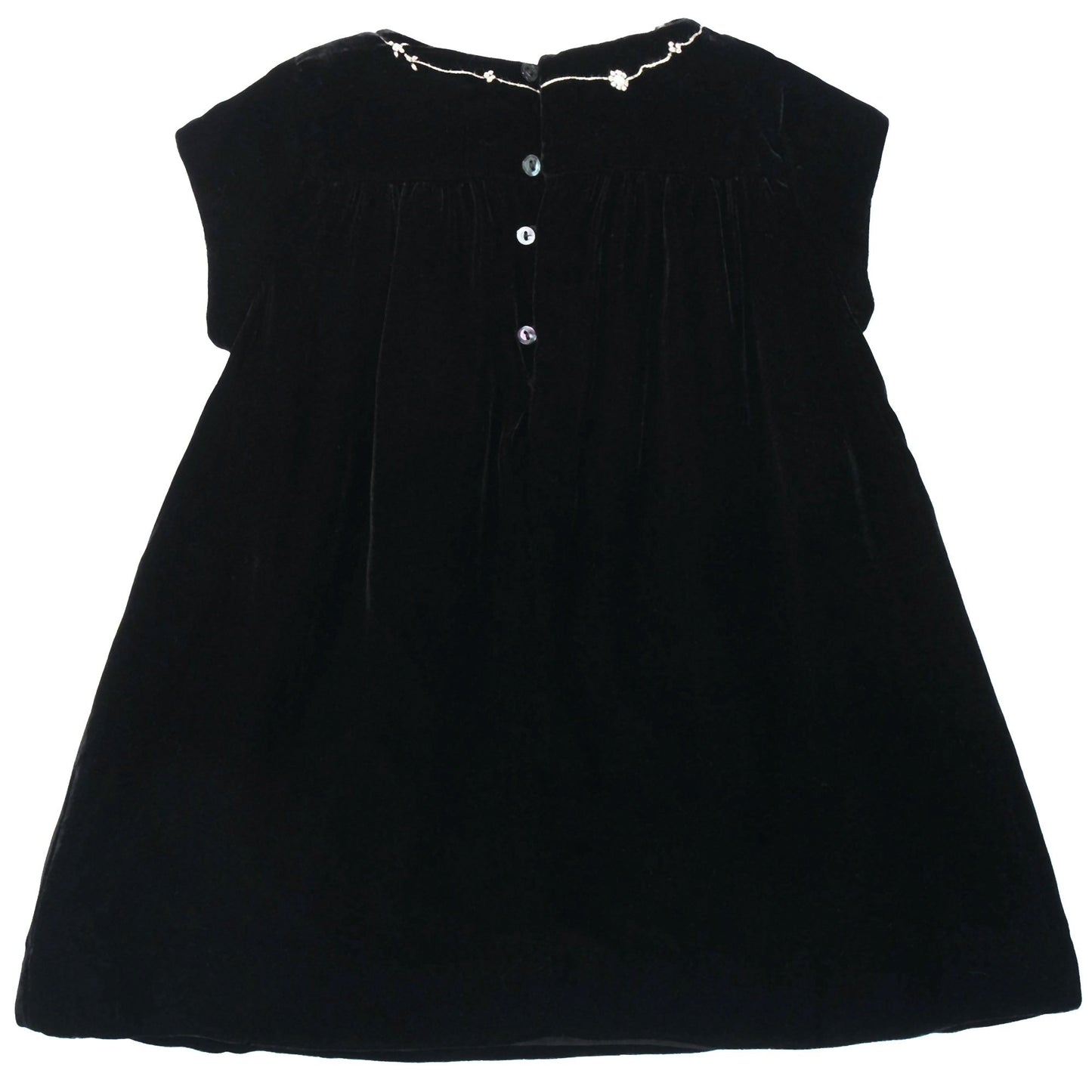 女小童黑色丝绒礼服裙