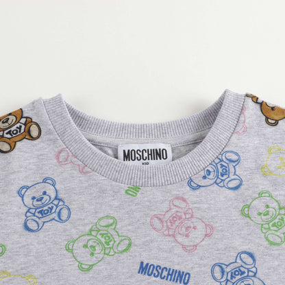 Boys & Girls Grey Print Cotton T-Shirt