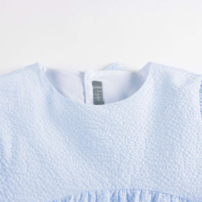 女童浅蓝色棉连衣裙