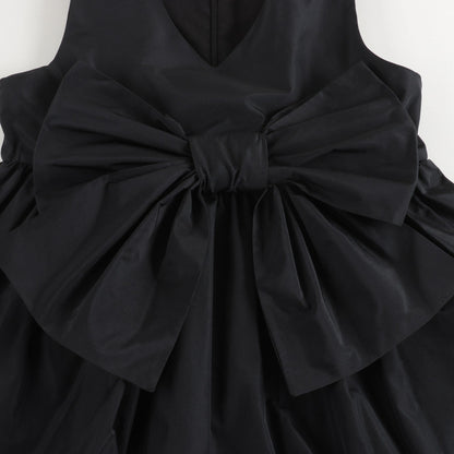 Girls Black Taffeta Dress