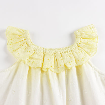 女童彩色荷叶边棉上衣