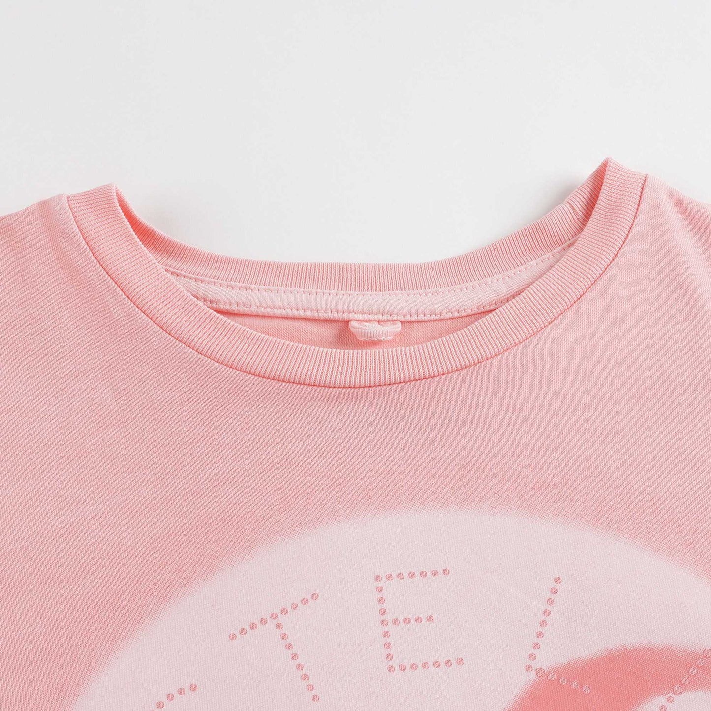 Girls Pink Printing Cotton T-Shirt