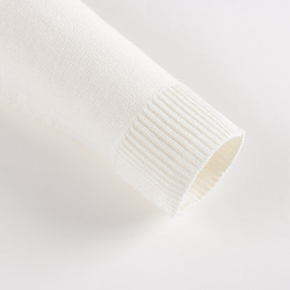 Girls White Cherry Cotton Cardigan