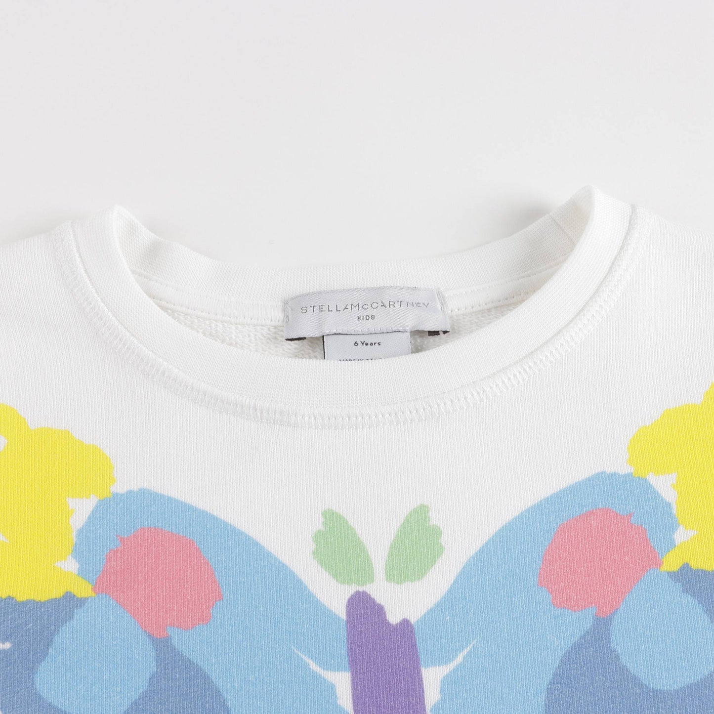 Girls White Butterfly Cotton Dress