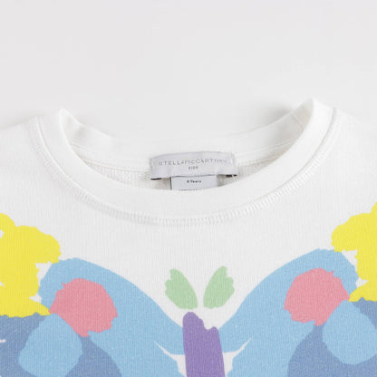 Girls White Butterfly Cotton Dress