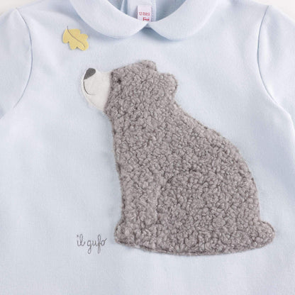 男婴蓝色棉连体衣套装