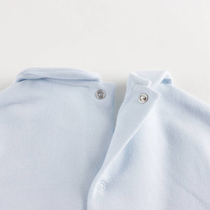 男婴蓝色棉连体衣套装