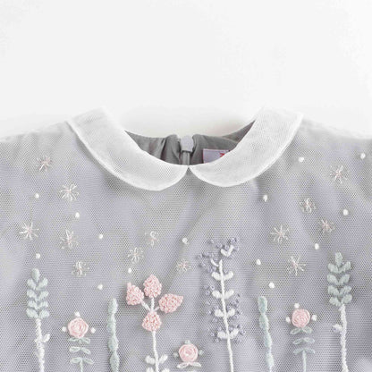 女婴灰色刺绣连衣裙