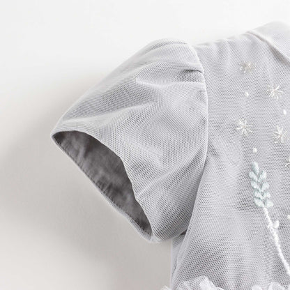 女婴灰色刺绣连衣裙