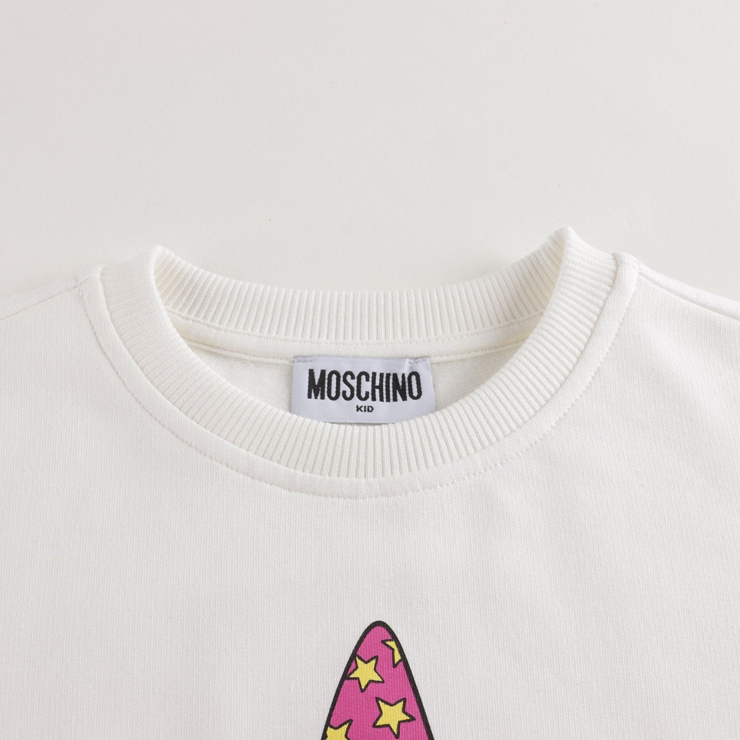 女童白色印花棉卫衣