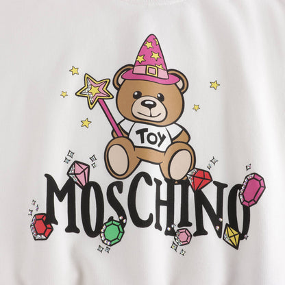 女童白色印花棉卫衣