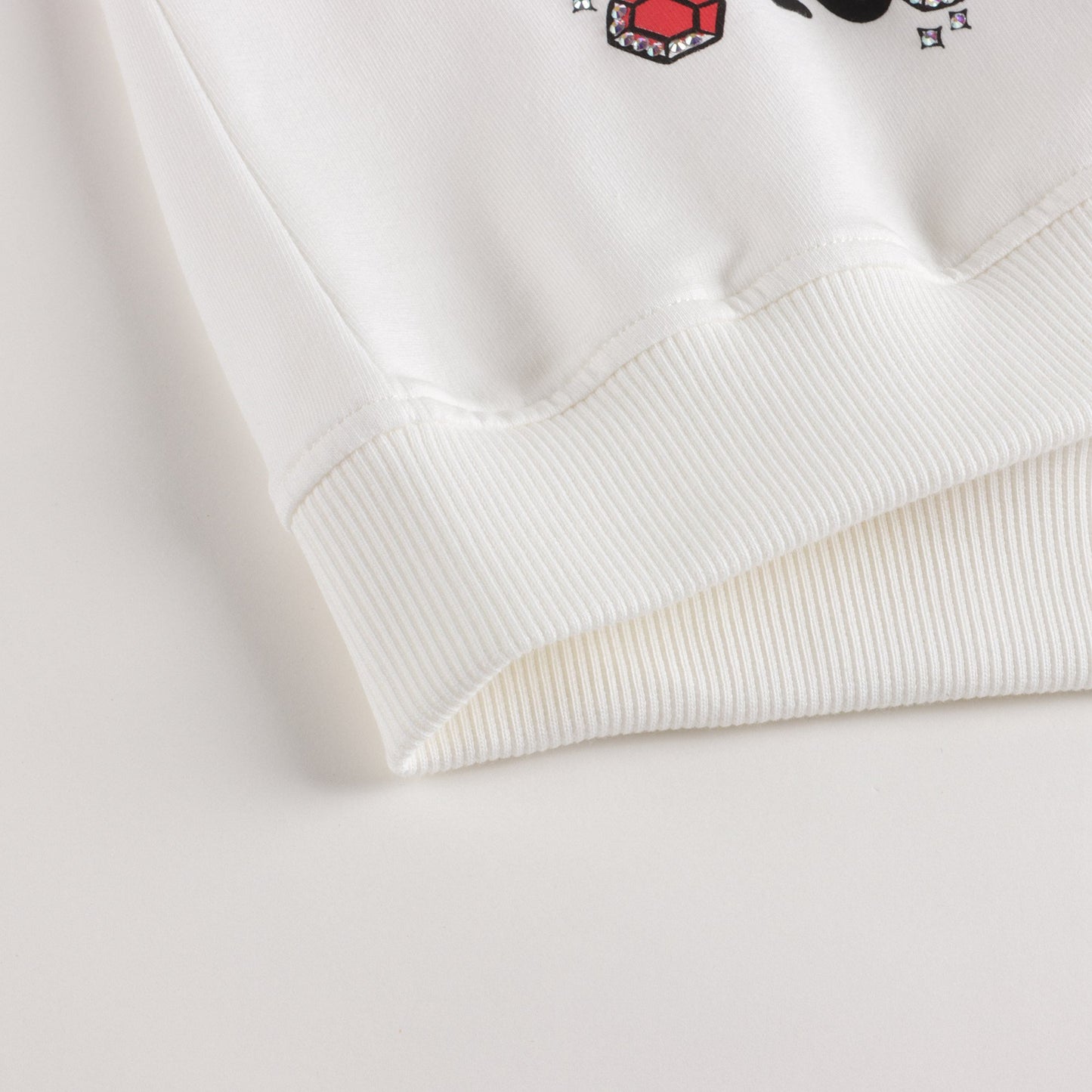 女童白色印花棉卫衣