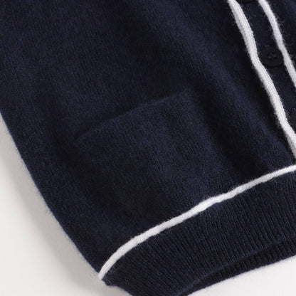 儿童蓝色羊毛马甲