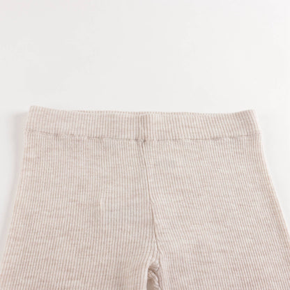 女童米色羊毛长裤