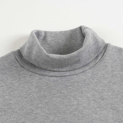 Girls Grey Cotton Turtleneck