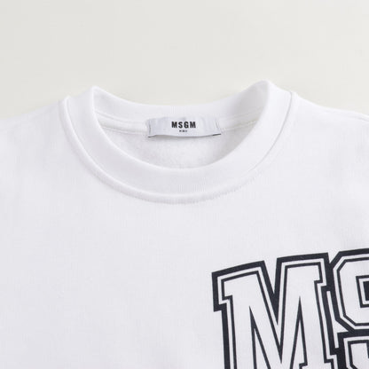 Boys White Cotton Sweatshirt