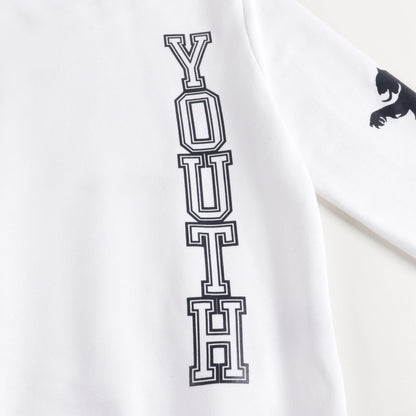 Boys White Cotton Sweatshirt