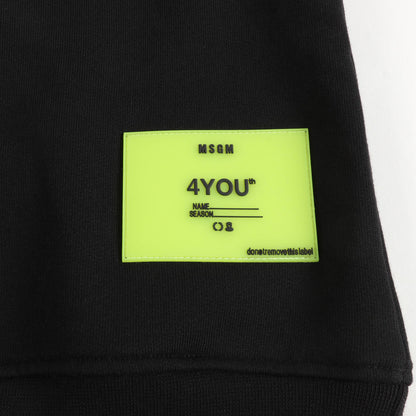 Girls Black Logo Cotton Hoodie