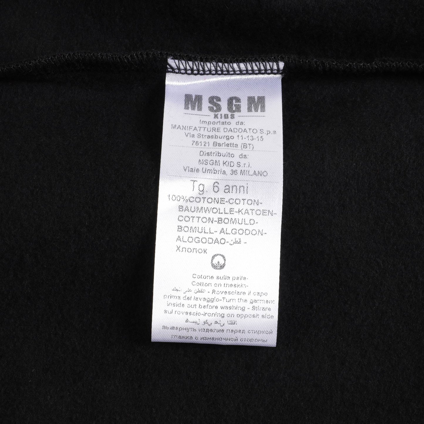 Girls Black Logo Cotton Hoodie