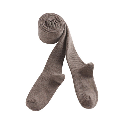 女童驼色棉连裤袜