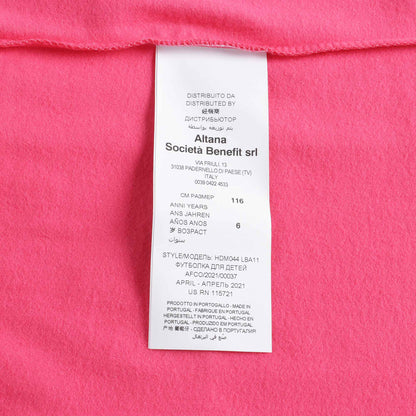 女童粉色Logo棉T恤