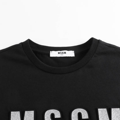 女童黑色Logo棉T恤