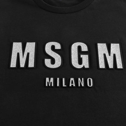 女童黑色Logo棉T恤