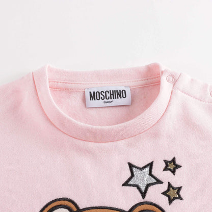 女婴粉色Logo棉卫衣