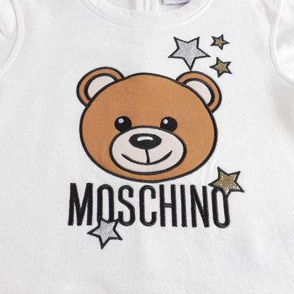 女童白色Logo棉卫衣