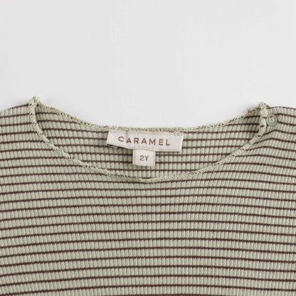 婴儿柠檬色条纹棉连体衣