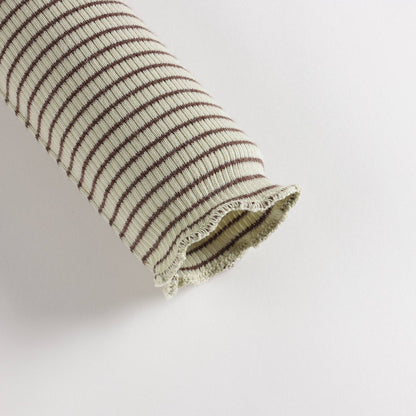 婴儿柠檬色条纹棉连体衣