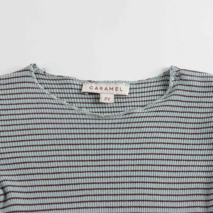 婴儿薄荷绿条纹棉连体衣