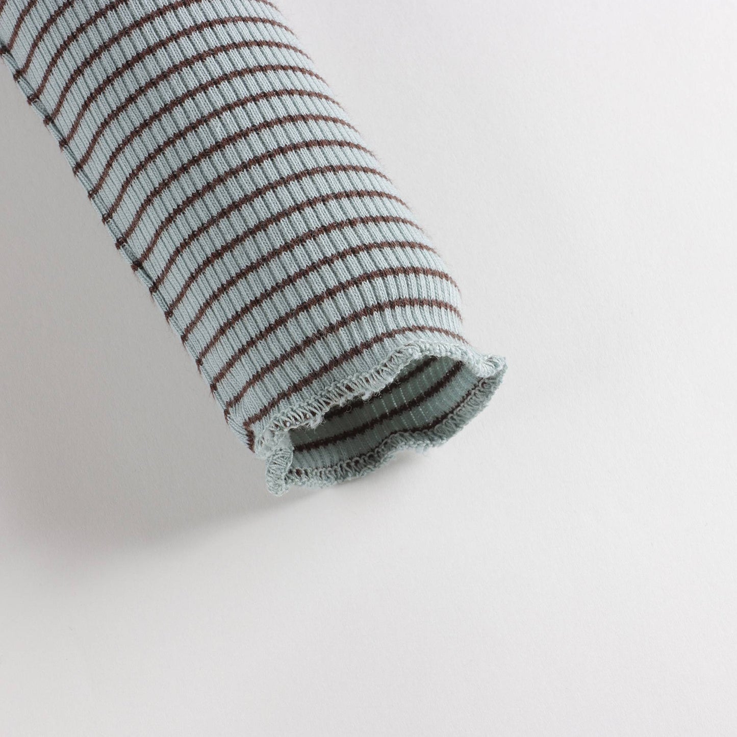 婴儿薄荷绿条纹棉连体衣