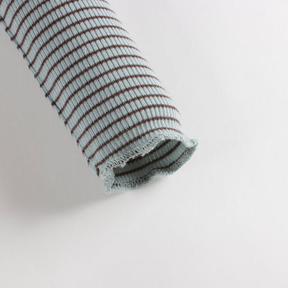 婴儿薄荷绿条纹棉连体衣