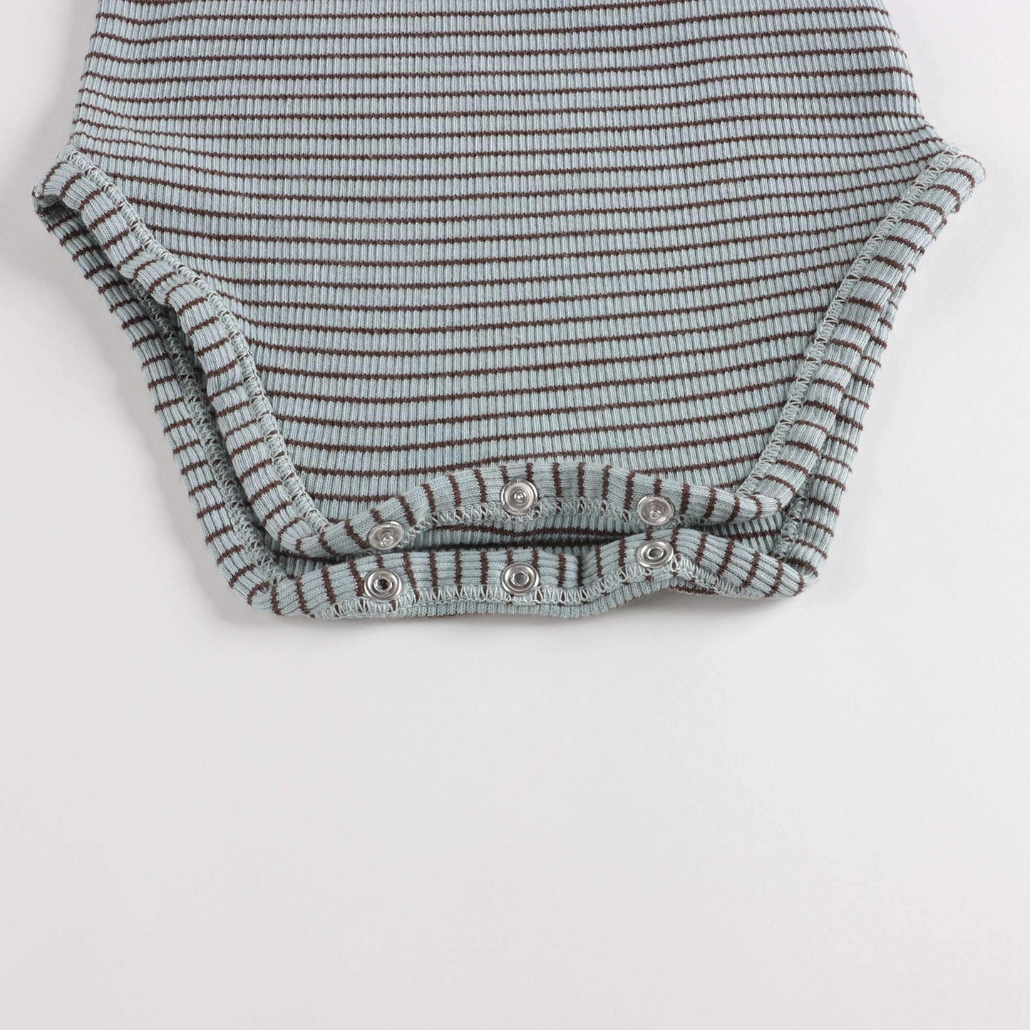 婴儿薄荷绿条纹棉连体衣