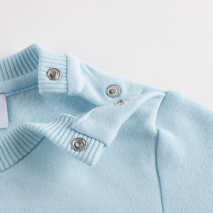 男婴蓝色Logo棉连体衣