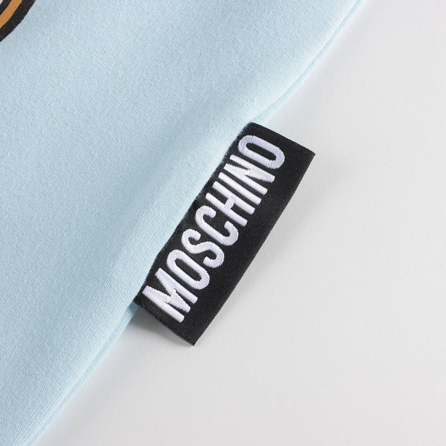 男婴蓝色Logo棉连体衣