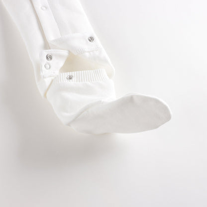 婴儿白色棉连体衣