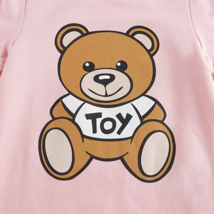 女婴粉色Logo棉连体衣