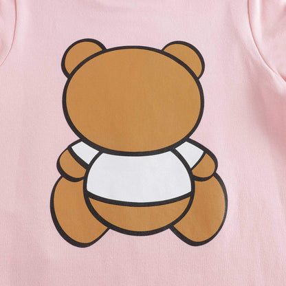 女婴粉色Logo棉连体衣